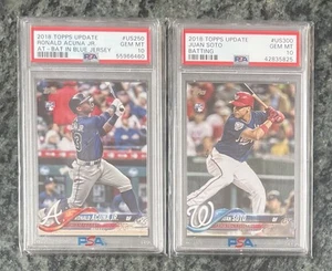 Ronald Acuña Jr & Juan Soto PSA 10 Rookie lot 2018 Topps Update US250 & US300 - Picture 1 of 2