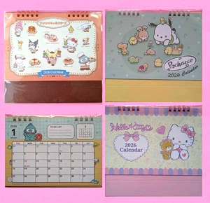 Sanrio Characters 2026 Desk Calendar Hangyodon Pochacco Japan Kawaii New - Picture 1 of 9