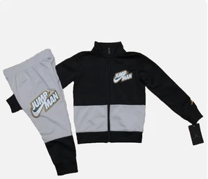Air Jordan Boy 2 Piece Jogging Set ~ Black, Gray, White, Green & Yellow Size 6 - Picture 1 of 3