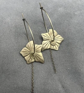 Vintage Julie Sandlau Creolen 22 kt vergoldet Sterlingsilber Blume - Bild 1 von 8