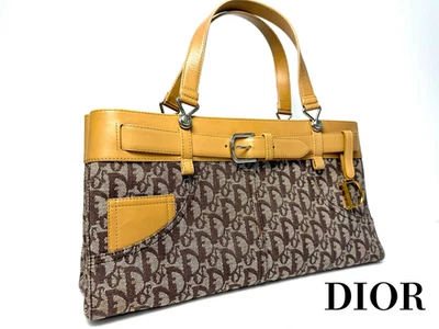 Dior Handbag Tote Bag Trotter Denim Motif Belt Canva Vintage CD Authentic - Image 1 of 4