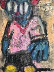 HASWORLD ORIGINAL OIL PAINTING ABSTRACT EXPRESSIONISM Modern ART Figurative - Picture 1 of 5