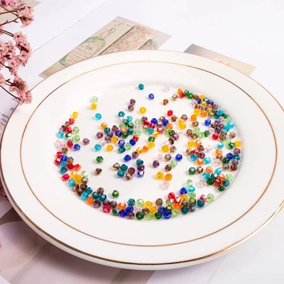 New 2mm 1000pcs Bicone Crystal Glass bead Loose Crafts Beads Jewelry Making Mix - Image 1 of 4
