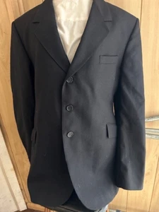 CLASSIC Hunt COAT *Men's 44 Black VGC Made in Canada Pure Virgin Wool - Picture 1 of 3