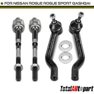 4x extremos de barra de dirección para Nissan Qashqai 2017-2022 Rogue delantero interior y exterior Foto 1 de 4