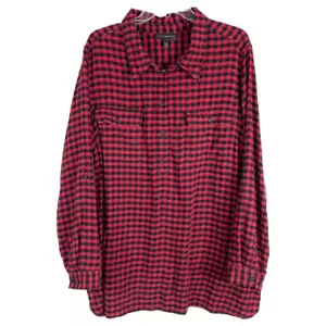 Lane Bryant Plus Size 22 24 Top Check Red Black Soft Collar Flannel Pockets 443 - Picture 1 of 7