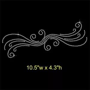Swirl and Spiral design Rhinestone Transfer Iron on Motif add bling to the dress - Picture 1 of 4