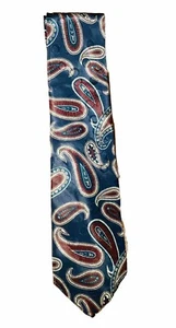 Vintage Christian Dior Monsour Paisley Tie blue & Red Classic - Picture 1 of 5
