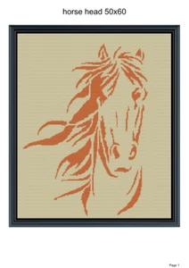 Horse head crochet blanket pattern, 50x60", written and graph included - Picture 1 of 1