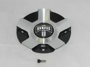 DUB BLACK AND MACHINED ALUMINUM WHEEL RIM CENTER CAP M-904 SL1210-03 M-904 BK01 - Picture 1 of 2