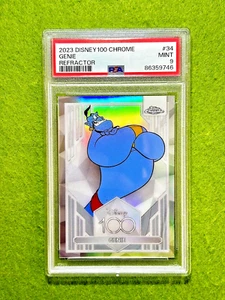 GENIE from ALADDIN PSA 9 Disney 100 REFRACTOR Card  2023 Topps Chrome DISNEY 100 - Picture 1 of 24