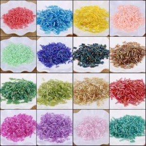 Tube Czech Glass Beads- 2x6mm Colorful Seed Bead DIY Craft Jewelry Making 200Pcs - Picture 1 of 47