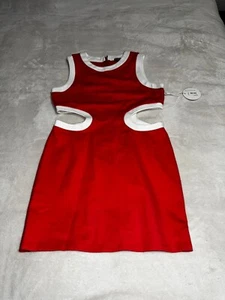 Womens Staud Mini Dolce Dress Hibiscus White NWT Size Large - Picture 1 of 7