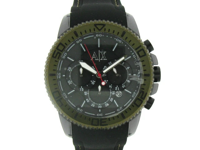 Armani Exchange AX1201 Black Silicone Strap Aluminum Case Men's Watch