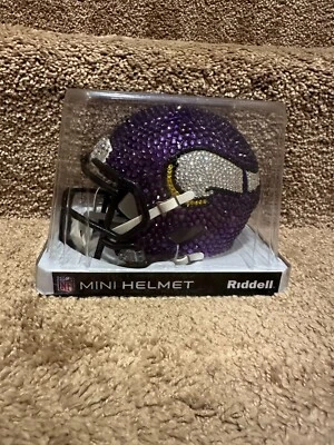 Nuevo Mini Casco Ridell Minnesota Vikings Cristal Estrás  Foto 1 de 3