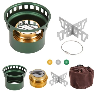 Mini fogão a álcool 2 em 1 para acampamento, queimador portátil de álcool com aço inoxidável... - Imagem 1 de 4
