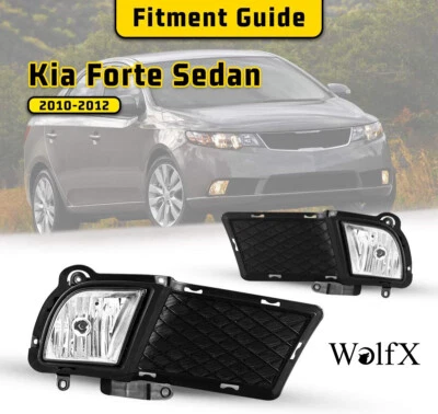 For 2010 2011 2012 Kia Forte Fog Lights Clear Front Bumper Lamps Wiring Switch - Image 1 of 4