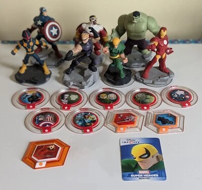 Disney Infinity Avengers Power Discs Iron Fist Nova HULK Hawkeye FALCON Iron Man Foto 1 de 4