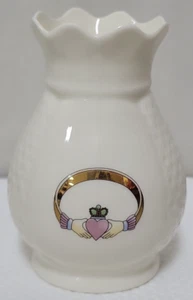 Irish Donegal Claddagh Parian China 3" Vase w/Ruffle Edge - Picture 1 of 8