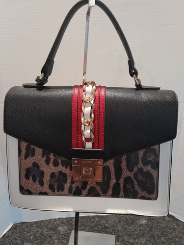 BORSA A MANO ALDO LEOPARDATA BIANCA E NERA