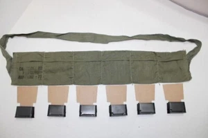 6 Real US Military M1 Garand 30-06 Enbloc Clips wth Bandolier Bandoleer Set 3006 - Picture 1 of 15
