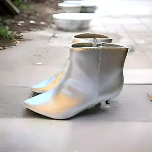 Silberne Stiefeletten Kitten Heels spitz Party Größe UK 6,5 EU 39,5 - Bild 1 von 12