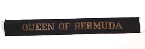 Vintage Merchant Navy Cap Tally - Queen of Bermuda - Versand - gekürzt - Bild 1 von 3