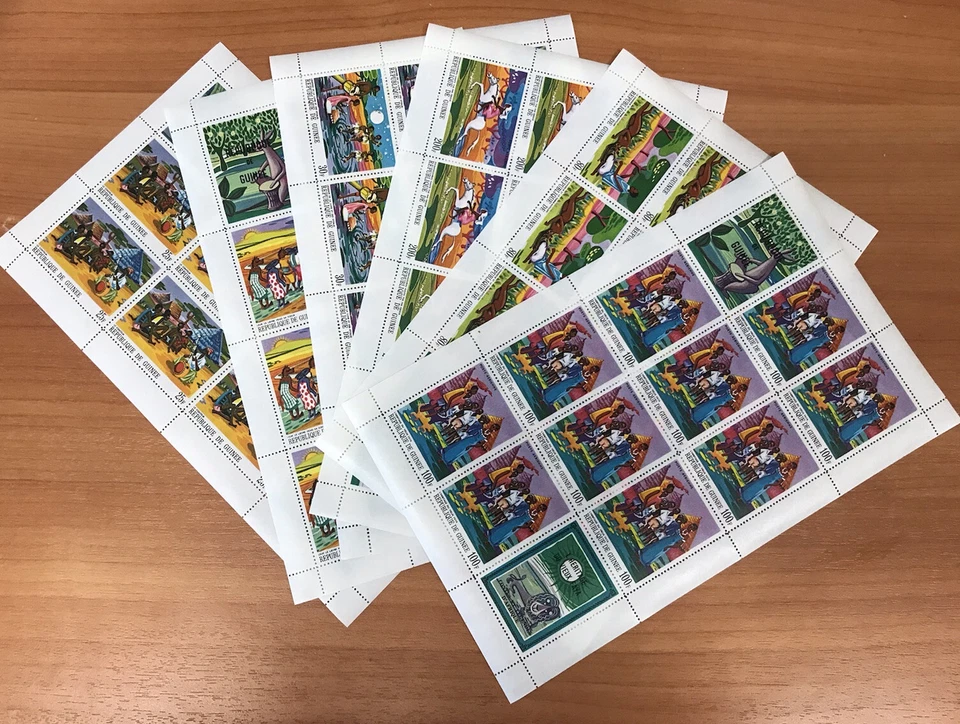 Guinea - Tales / Nature 6 Full Sheets - stamps - MNH** - D109 - Image 1 of 1