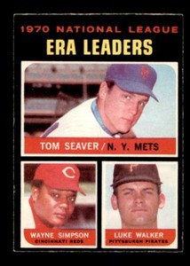 1971 OPC O-Pee-Chee Baseball #68 N.L. E.R.A. Leaders Seaver EX