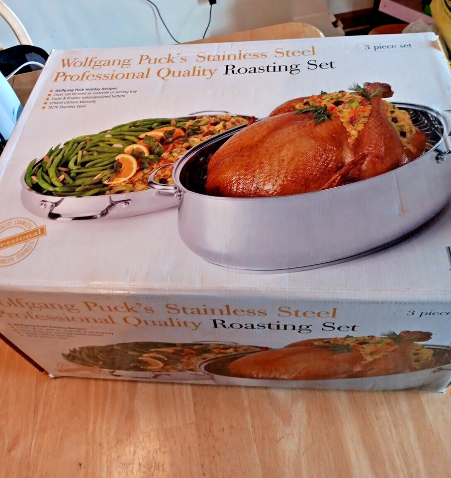 Wolfgang Pucks Juego de Asado de 3 Piezas de Acero Inoxidable Calidad Profesional Nuevo en Caja Foto 1 de 4