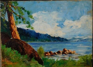 Vintage oil painting on board signed Rudolph 1941 18 x 24 - Picture 1 of 3