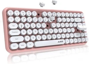AJAZZ 308i Wireless Bluetooth Keyboard, Mini Portable Typewriter Retro Round - Picture 1 of 24