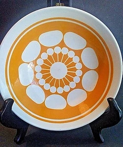 J & G Meakin Studio Blanco Naranja Sopa Cereal Cuenco Diseño Geométrico - Inglaterra - Imagen 1 de 4
