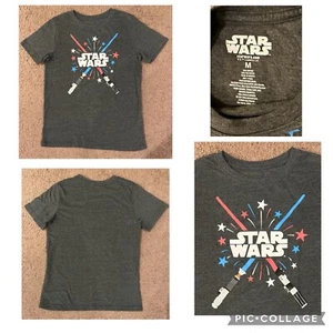 Star Wars Lightsabers Graphic T-Shirt – Boys Youth M – Gray Short Sleeve Tee - Picture 1 of 3