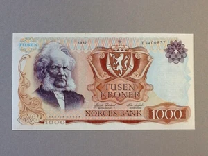 Norway 1,000 Kroner P-40c 1987 - Picture 1 of 2