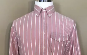 Brooks Brothers / Rot Fleece / Freizeit Knopfleiste Herren Langarm Hemd Größe L - Bild 1 von 4