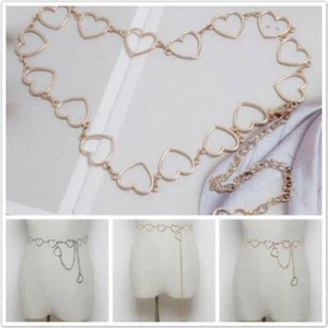 Women Heart Pattern Waist Chain Belt Girl Fashion Party Jewelry R - Picture 1 of 14