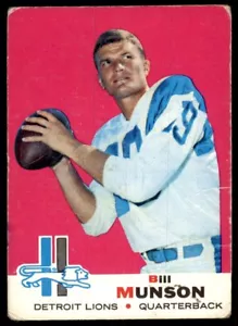 1969 TOPPS BILL MUNSON DETROIT LIONS #11 - Picture 1 of 2
