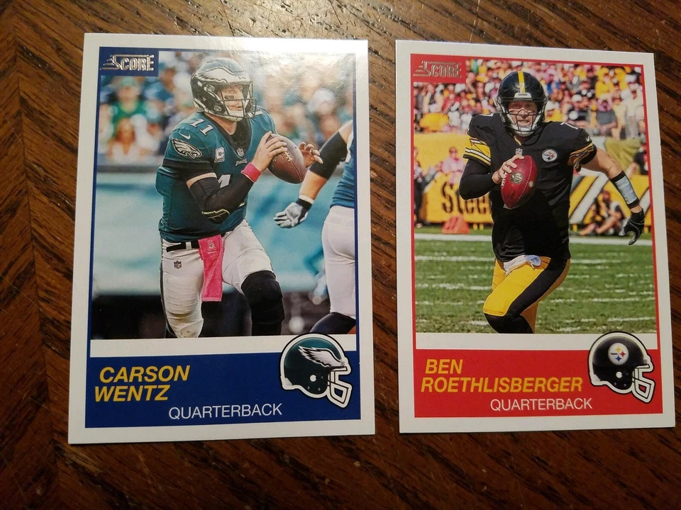 2019 Score Football Base #112 Ben Roethlisberger , Carson wentz - Image 1 of 3