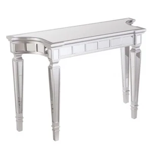 45 Silver Mirrored Glass Free Form Console Table - Picture 1 of 1