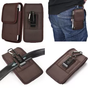 Mobile Phone Case Cover Holder Pouch Flip Belt Clip for Apple Samsung Nylon - Picture 1 of 11