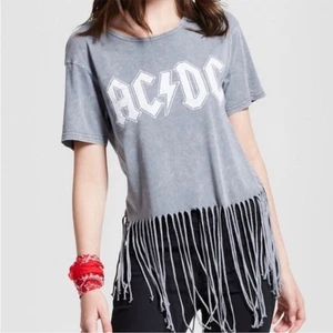 AC/DC T-Shirt Fransenbesatz grau Festival Band Größe L - Bild 1 von 4