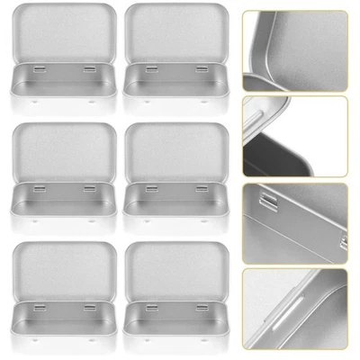  6pcs Small Tin Box Empty Rectangle Tinplate Box Tinplate Containers Tin Box - image 1 of 4