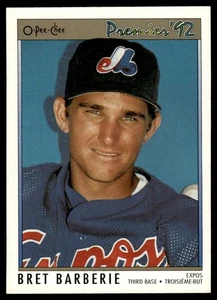 1992 O-Pee-Chee Premier Bret Barberie Montreal Expos #36 - Picture 1 of 2