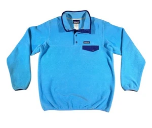 Patagonia Synchilla Snap-T Fleece Pullover Maglione Donna Tg L Blu Turchese - Foto 1 di 8
