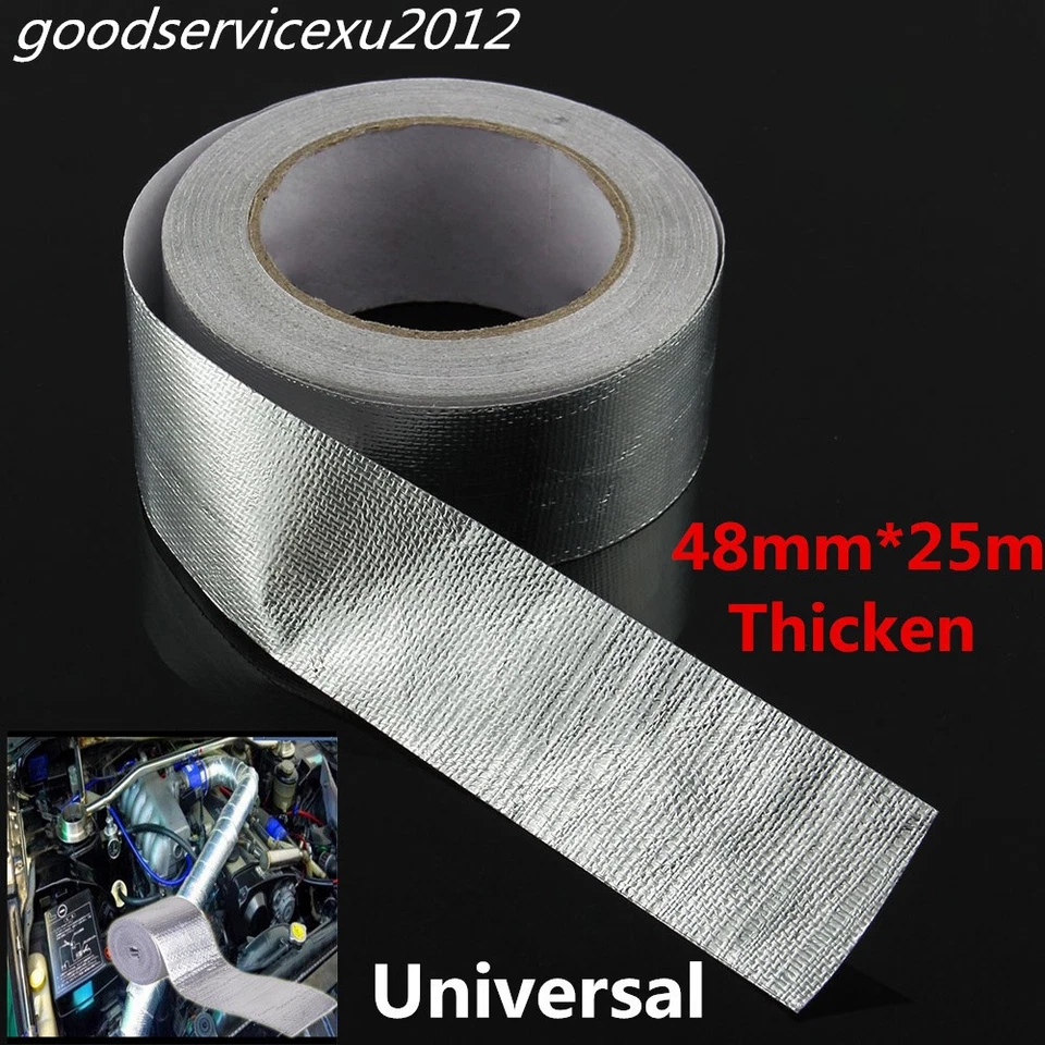 Cinta protectora térmica reforzada de aluminio para automóvil de 25 m hágalo usted mismo adhesiva con respaldo envoltura resistente Foto 1 de 4