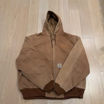 Vintage Carhartt Brown Tan Active Jacket Hooded Zip-Up Size 2XL GOOD CONDITION - Image 1 of 4
