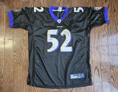 Camiseta deportiva Ray Lewis #52 Baltimore Ravens NFL Reebok On Field talla 50 negra Foto 1 de 4