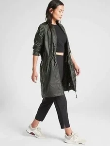 Athleta Black Summit Insulated Parka Jacket Small Tall - Picture 1 of 11