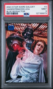 2024 Topps Star Wars Galaxy Darth Vader Princess #2 Leia Blue Refract /150 PSA 9 - Picture 1 of 4